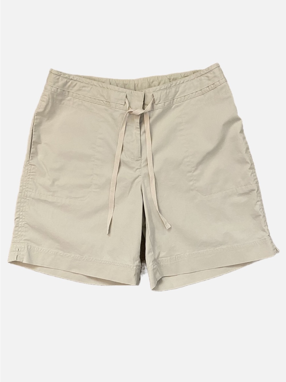 J. Jill Light Beige Khaki Stretch Drawstring Bermuda Shorts Women’s 6